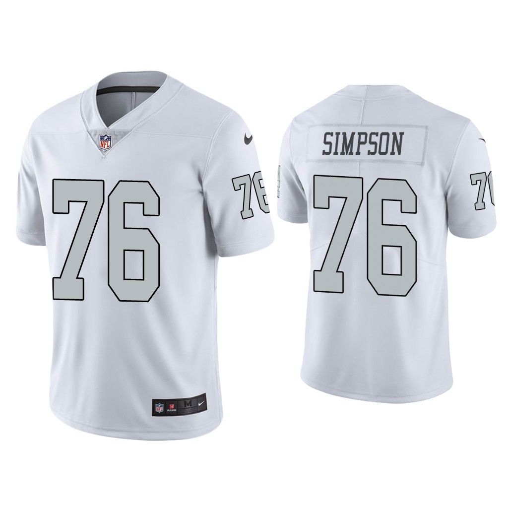 Men Oakland Raiders #76 John Simpson Nike White Color Rush Legend NFL Jersey